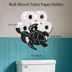 Sea Turtle Toilet Tissue Holder,Animal Paper Holders,Decorative Metal Papers Holder,Funny Toilet Animal Storage for Bathrooms,Bathroom Paper Organizer for Extra 8 Rolls Wall Mounted Art Decor
