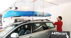 HARKEN Hoister Overhead Garage Storage Hoist System for Kayaks, Canoes, Surf & Paddle Boards, (60lb Capacity, 12ft Ceiling) Self-Leveling, Safe Anti-Drop, Easy One-Person Operation - Model 7801.12