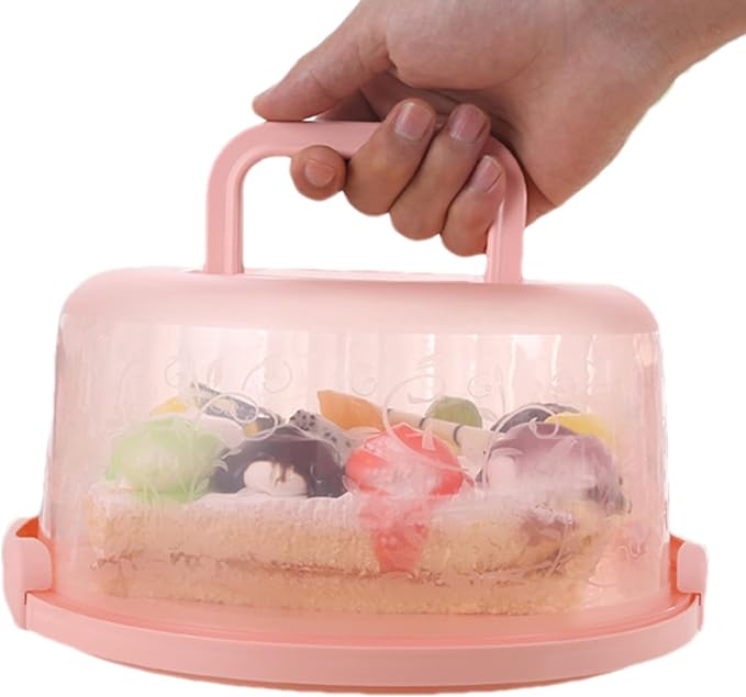 Cake Carrier With Lid And Handle, Round Cake Containers For 10 Inch Cakes, Cupcake Holder, Dustproof, Pie Keeper, Portable Cupcakes Transport Container For Cakes Pie Muffin Pizza Desserts