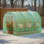 Greenhouse, 10’x7’x7’ Upgraded Walk-in Greenhouse with Spraying System, Heavy Duty Tunnel Green House with 6 Ventilated Mesh Windows & Zippered Roll-up Door, Large Plant Garden Hot House Outdoor