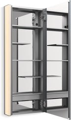Kohler 81147-SLE-DA1 Maxstow Frameless Medicine Cabinet Mirror with Lights, LED Light, Mirror Door & Staggered Shelves, Rectangular Frame, 17 in. W x 40 in. H