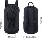 Seiritex Laundry Backpack Bag, Dirty Clothes Travel Laundry Bag with Shoulder Straps for College Dorm Room (Black)