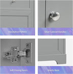20 in Small Bathroom Vanity with Sink,Soft Closing Door and Adjustable Shelf, Solid Wood Frame & MDF Modern Single Bathroom Sink Cabinet,Freestanding (Grey)