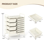GOFLAME 12-Drawer Rolling Storage Cart, Craft Storage Cart with Removable Drawers & Lockable Wheels, Art Cart Supply Storage Organizer with Metal Frame for Home Office Classroom, White