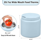 26oz Kids Jar for Hot Food, Insulated Vacuum Food Jar with Buckle Lid, Stainless Steel Wide Mouth Leak Proof Insulated Lunch Container for School Picnic Travel, Blue