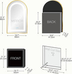 Arched Medicine Cabinet Mirror No Assembly Needed Bathroom Mirror with Storage Recessed or Surface Mount Options (Gold-LED, 31.5" L x 19.7" W)