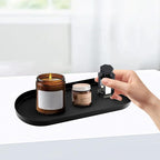 Toilet Tank Tray Bathroom Tray for Counter Top Organizer Black Metal Toilet Paper Basket Storage Toiletries Organizer for Bathroom, Living Room and Kitchen