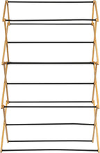 Household Essentials Bamboo Folding Clothes Drying Rack | Large Capacity, 14 Coated Metal Dowels, 28 Feet of Drying Space | Eco-Friendly, Collapsible Indoor Rack for Apartments, Homes & Dorms