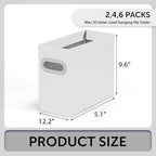 Collapsible File Organizer Box with Handle – Cardboard Hanging File Folder Storage Crate for Desk, Office, School, or Home – Colorful Portable Filing Box, Document Organizer, Magazine Holder