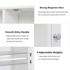 Iwell Bathroom Medicine Cabinet with Mirror, Bathroom Wall Cabinet with 2 Adjustable Shelves & 6 Open Shelves, Medicine Cabinet Organizer, Bathroom Cabinet Wall Mounted, White