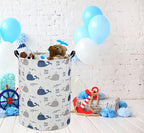 Whale Kids Laundry Basket Baby Hamper Toy Storage Bin for Boys Room Decor Baby Nursery Gift Baskets