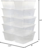 Life Story 6 Liter Shoe, Accessory, and Closet Plastic Storage Box Multi-Purpose Lidded Stacking Tote Containers, Clear (30 Pack)