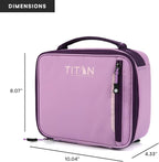 Titan by Arctic Zone Fridge Cold Lunch Box with 2 Gel Ice Packs, Small Insulated Cooler Bag with Leak Proof Lining for School and Work, Lavender