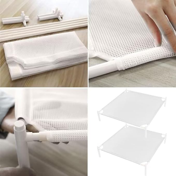 4-Layer Stackable Laundry Drying Rack, Mesh Clothes Drying Rack, Great for Sweaters, Wool, Herbs & More