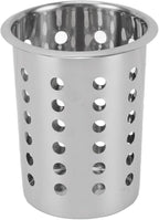 Luqeeg Stainless Steel Utensil Holder, Large Capacity Cutlery Storage, Flatware Cylinder with Simple Stylish Design for Countertop Kitchen Table Dining Table (With Holes)
