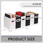 Collapsible File Organizer Box with Handle – Cardboard Hanging File Folder Storage Crate for Desk, Office, School, or Home – Colorful Portable Filing Box, Document Organizer, Magazine Holder
