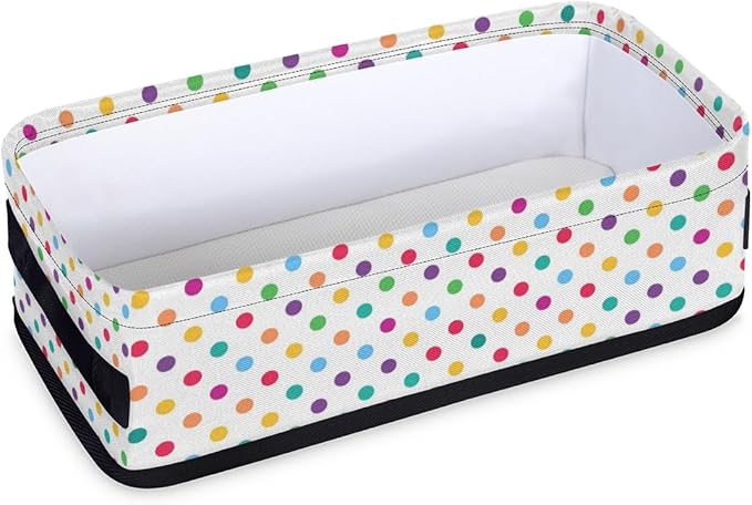 Colorful Polka Dot Bathroom Storage Baskets Waterproof Bathroom Counter Organizer Decorative Toilet Paper Storage Basket for Organizing for Bathroom Living Room Decor