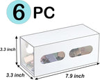 Drawer Organizer Desktop Office Supplies Desk Organizer and Storage Stationary Make Up Jewelry Pen Storage Drawer, Clear Accessories Makeup Organizer Countertop Storage (White, 6 Pack)