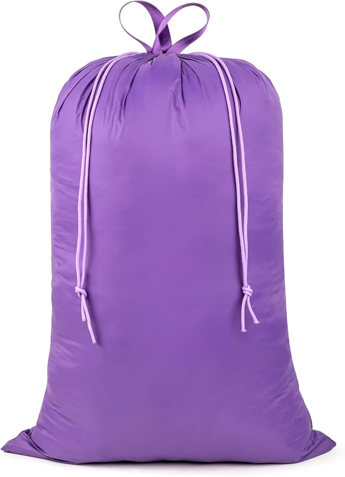 Heavy Duty Laundry Bag with Handles, Extra Large Drawstring Bag, Laundry Hamper Replacement Liner, 3 to 4 Load Capacity, Machine Washable, Ultra-Light and Foldable