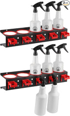 MOLIGOU 2 Pcs Spray Bottle Storage Rack, Wall Mount Bottle Organizer Car Detailing, Steel Spray Bottle Holder