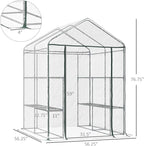 Portable Walk-in Greenhouse with Shelves, Outdoor Plant Protection Cover for Seedlings, Fruits, Flowers, and Vegetables