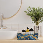 Marble Pattern Bathroom Storage Baskets Waterproof Bathroom Counter Organizer Decorative Toilet Paper Storage Basket for Organizing for Bathroom Living Room Decor