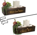 Admired by Nature Hello Sweet Cheeks Solid Wood Toilet Paper Holder, Farmhouse Décor, Toilet Paper Storage, Bathroom Accessories, Bathroom Décor, for Home Décor Bathroom Organizer (Brown)