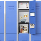 Locker Shelf for School Locker Adjustable Height and Width, Locker Organizer Shelf Stackable Locker Tools for Gym Lockers, Office, Back to School Essentials, Black