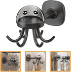 PRETYZOOM Rotating 6-Claw Kitchen Utensil Hook Rack Wall-Mounted Holder Organizer, Space-Saving Hanging Storage for Cooking Spoons, Spatulas, Black