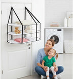 CINPIUK 2 Pcs 3-Tier Sweater Drying Rack Over The Door, Foldable Mesh Hanging Dryer Flat with Hooks, Large Breathable Laundry Drying Hanger, Clothes Lay Flat Dryer for Apartments Dorms Bathrooms