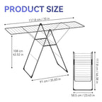 APEXCHASER Clothes Drying Rack, Foldable Oversized Drying Rack Clothing with L-Shaped Foot Cover, Height-Adjustable, Multi-Bar Laundry Rack, Indoor Outdoor Use, 20.4" D x 70" W x 42.52" H, Jet Black