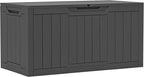 YITAHOME 100 Gallon Resin Deck Box, Weather Resistant Outdoor Storage Box, Lockable Indoor Outdoor Storage for Supplies and Essentials, Dark Gray