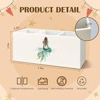 Coastal Beach Mermaid Wooden Utensils Holder, Coastal Kitchen Decor, Watercolor Green Mermaid Wood Cooking Utensil Holder Organizer for Kitchen Countertop Counter Decor