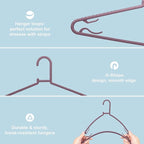 Plastic Hangers 50 Pack, Light Weight Durable Clothes Hangers with Hooks Standard Size G-Shape&Non-Slip Coat Hangers for Everyday Use (Purple)