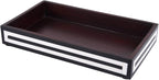 Handicrafts Home Black & White Bathroon Tray, Resin Inlay, Concentric Decorative Vanity Tray for Perfume & Cosmetics, Guest Towel Holder, Serving Tray for Bathroom & Kitchen Counter Organizer- 10x6