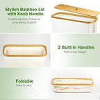 Toilet Paper Storage Basket, Extra Large Bamboo Toilet Paper Storage Organizer Holds 24 Rolls, Freestanding Toilet Paper Holder Bin for Bathroom, Bathroom Accessories Organizer