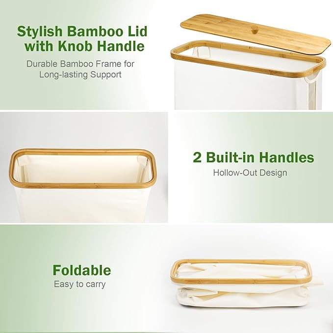 Toilet Paper Storage Basket, Extra Large Bamboo Toilet Paper Storage Organizer Holds 24 Rolls, Freestanding Toilet Paper Holder Bin for Bathroom, Bathroom Accessories Organizer