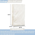 Wire Shelf Cover,600D Heavy Duty 100% Waterproof Shelf Covers for Wire Shelving,Outdoor Storage Shelves Cover for Metal Rack,36" W x 14" D x 54" H,Beige
