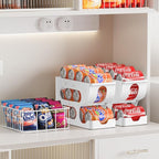 Sotfamily Soda Can Organizer for Pantry/Fridge, Automatic Rolling Pop Can Dispenser/Storage/Holder/Container for Refrigerator or 12" Deep Shelf, Space-Saving Drink Organizer for 12 Standard Cans
