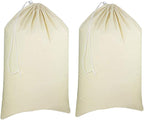 Urban Villa Laundry Bags 2-Pack 28”x36" Extra-Large Cotton Canvas Heavy Duty Washable Durable Travel Laundry Sacks with Drawstring Closure Reusable Hamper Liners for Dirty Clothes Delicates & Lingerie