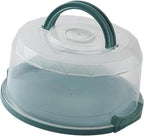 Pie Cake Carrier Cake Keeper Round Multiuse Muffins Cake Carrier with Lid for Dishes Vegetables Picnic Desserts Fruits (Green)