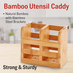 HIC Kitchen Dish Rack Caddy for Folding Dish Drying Rack (#97086), Natural Bamboo