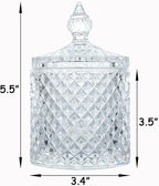 Glass Jar With Lid,Qtip Holder,Sugar Bowl,Candy Cookie Jars,Jewelry Box,Decorative Jar,Candle Cup(Clear)