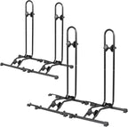 CyclingDeal Bike Floor Stand Parking Rack - for 20"-29" Mountain MTB & Road Bikes with Tire Width up to 2.4" or 5" Fat Bike - Bicycle Indoor Outdoor Garage Storage - Max Tire Width 2.4” for 4 Bikes