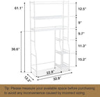 Lauren&Harold 6-Tier Over The Toilet Storage with Side Rack, 32.8" W x 12.2" D x 61" H Over Toilet Bathroom Organizer, Freestanding Above Over Toilet Storage Shelf for Restroom, Laundry, White