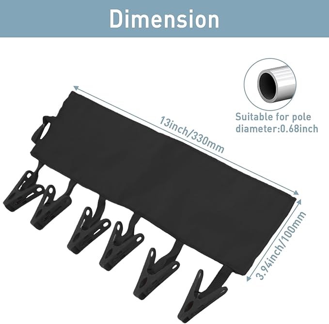 TamBee Travel Hanger Clips, Cruise Ship Essentials Portable Folding Clothes Hanger Clips Towel Drying Rack Sock Dock Swimsuit Drying Rack Hanger with 6 Clips Pack of 3 (Black,Blue,Red)