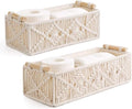 2 Pack Macrame Storage Baskets Boho Decor Basket Handmade Woven,Toilet Paper Storage Basket,Small Baskets For Organizing,Bathroom Organizers And Storage,Bathroom Counter Organizer, Ivory
