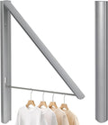 Foldable Clothes Drying Rack, Wall Mounted Retractable Drying Rack Clothes Hanger for Laundry, Bathroom, Balcony Use, Space Saving Laundry Racks and Closet Organizer, Aluminum (Silver)