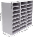 24 Compartment File Sorting Cabinet, Literature Organizer, Desktop File Rack, Desktop File Shelf, Office Mailbox for organizing homework, books, magazines in the classroom, office (White)