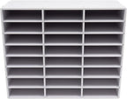 24 Compartment File Sorting Cabinet, Literature Organizer, Desktop File Rack, Desktop File Shelf, Office Mailbox for organizing homework, books, magazines in the classroom, office (White)